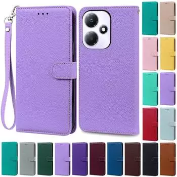 Чехол Hot 30 Play для Infinix Чехол Hot 30 Play кожаный чехол-кошелек флип для Infinix Чехол Hot 30 Play X6835B Чехол для телефона X6835 Infinix Hot 30 Play коричневый