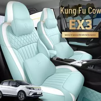 Чехол и подушка из кожи Kung Fu Niu Niu EX3 с геометрическим узором rear half-cover, standard version