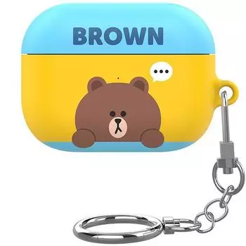 Чехол iColors Line Friends Ppaekkom AirPod Pro Slim, коричневый 2