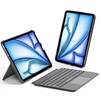 Чехол Inateck iPad Air6 11 дюймов 2024 года с японской легкой клавиатурой JIS для iPad 10, совместимый с Pro11-дюймовым поколением Air touch серый