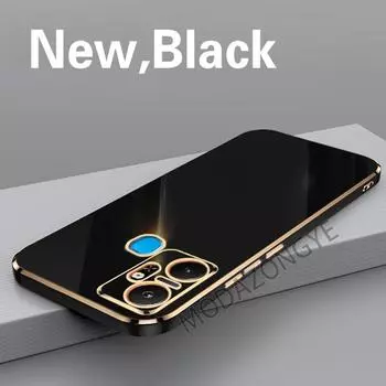 Чехол Infinix Smart 6 Plus Защитный гальванический противоударный чехол Infinix Smart6 Plus Чехол Силиконовый ТПУ Мягкая задняя крышка Infinix Smart 6 Plus чёрный