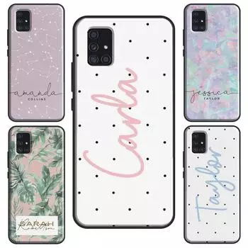 Чехол Initials Custom Summer Ombre Rainbow Palms для Samsung A12 A32 A42 A52 A72 A11 A51 A71 A02S A10 A30S A40 A50 A70 A21S A20e Samsung A10