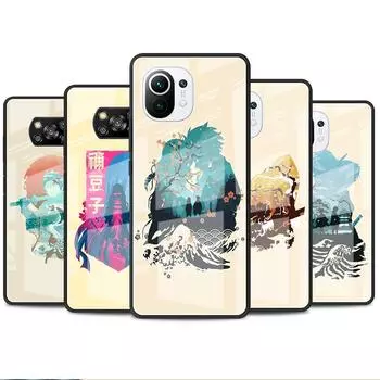 Чехол из аниме-стекла Demon Slayer для Xiaomi Poco X3 NFC 11 Lite 11T F3 M3 для Redmi Note 11 10 9 8 Pro 10S 9S 9A 9C Xiaomi Poco M3