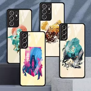 Чехол из аниме-стекла Demon Slayer для Samsung Galaxy S22 S20 FE S21 Plus, чехол для телефона S10 5G S9 Note 20 Ultra 10 Lite Shell Samsung S22 Ultra 5G