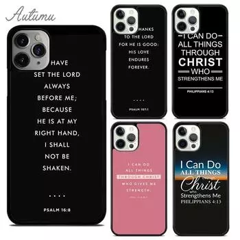 Чехол из библейского стиха «Филиппийцы Иисус Христос» для телефона iPhone 11 12 13 14 Pro Max mini XR XS SE 2020 7 8 Plus Galaxy S21 S22 iPhone 6plus