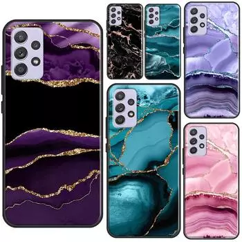 Чехол из бирюзового и золотого агата с мрамором для Samsung A52 A12 A22 A32 A42 A72 A51 A71 A50 A70 A41 A31 A11 A21S A52S, мягкий чехол Samsung A10