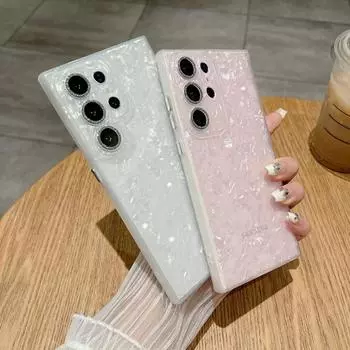 Чехол из блестящей пленки для линз для Samsung S24 S23 S22 Ultra Plus Imd Square Slim, противоударный чехол для телефона Samsung S24 разноцветный