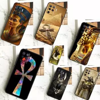 Чехол из Египта Нефертити Анубис Анкх для OPPO A17 A16 A15 A79 A58 A78 A98 A74 A94 A77 A5 A9 A96 A76 A52 A72 A53S A54S A57S OPPO A79 5G