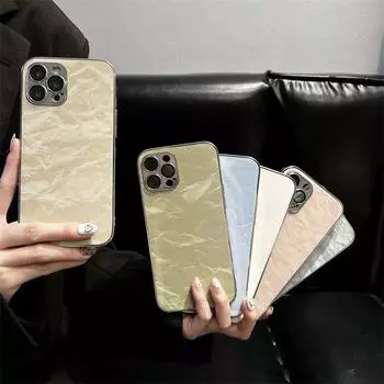 Чехол из гальванизированной серебряной кожи с рисунком снежных гор для iPhone 16, 15, 14, 13, 12, 11 Pro Max Plus со стеклянной пленкой, противоударной задней крышкой iPhone 16 Pro Max белый