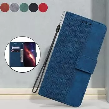 Чехол из геометрической тисненой кожи для ZTE Blade A7S/Blade A52/Blade A72 с подставкой, отделениями для карт, чехлом-книжкой для телефона ZTE Blade V40 Vita ZTE Blade A7S 2020 серый