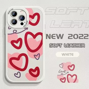 Чехол из искусственной кожи для iPhone 14 13 12 11 pro Samsung A32 A52 A21S A20 A30 A73 S21 S22 Xiaomi 12 11T Poco X3 Pro Redmi Note 11 10 Pro 9C 10C, чехол для телефона iPhone 6 Plus / 6S Plus белый