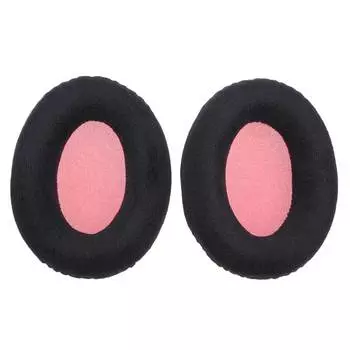 Чехол из искусственной кожи для ушей, мягкие бархатные амбушюры, сменная подушечка для гарнитуры Kingston HSCD KHX-HSCP HyperX Cloud II Velvet cloth чёрный