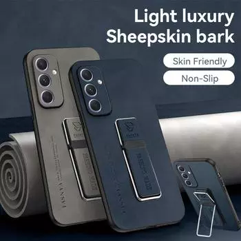 Чехол из искусственной кожи из овчины для Samsung Galaxy A55 A54 A53 A52 A51 A35 A34 A33 A24 A23 A15 A14 A13 A05S A04S Note 20 10 9, чехол с кронштейном для телефона Samsung Galaxy S9 вино красного