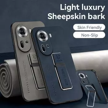 Чехол из искусственной кожи из овчины для OPPO Reno 11 10 Pro 9 8 8T 7 6 5 4 3 2 K10 K11X K9 K9S K9X K5 A78 A58 A38 Realme GT 12 C67, чехол с кронштейном для телефона OPPO R17 вино красного