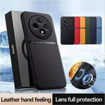 Чехол из искусственной кожи с магнитным креплением для OPPO Reno 12F 12FS Reno12 F FS, защитный чехол с твердой задней крышкой, чехол Fundas Capa OPPO Reno 12F 5G чёрный