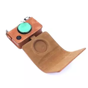 Чехол из искусственной кожи с мягким чехлом для камеры Instax Mini EVO с функцией моментальной печати и плечевым ремнем кофейный