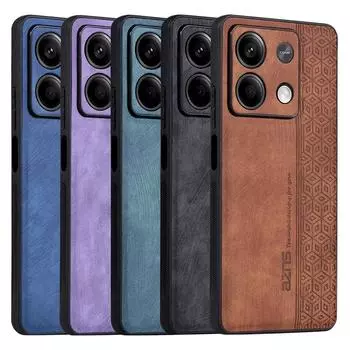 Чехол из искусственной кожи с тиснением в стиле ретро для Xiaomi Redmi Note 13 Pro Plus 5G 12 11 12S 11S 13C 12C 10C 10A, противоударный силиконовый чехол для телефона с мягкой рамкой Note13 ProPlus чёрный