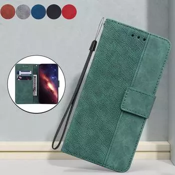 Чехол из кожи с геометрическим тиснением для Sharp Aquos Zero/Sense3/SHV45 с подставкой и отделениями для карточек, чехол для телефона Sharp Aquos R2 SHV42 Sharp SHV42 серый