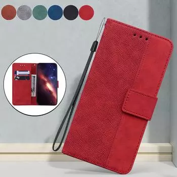 Чехол из кожи с геометрическим тиснением для Redmi Note 14 14C K70 A3 13C 12C 11A с подставкой, отделениями для карт, чехлом-книжкой для Xiaomi 14T Mi 14 POCO F5 Civi2 Redmi Note 14 Pro 5G серый