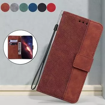 Чехол из кожи с геометрическим тиснением для Oppo Reno12 Reno11 A3 Pro A59A79 A38 A78 A58 A98 с подставкой и отделениями для карт, чехол-книжка для Oppo Reno8 T Reno7 Oppo AX5S/A12/A11K серый