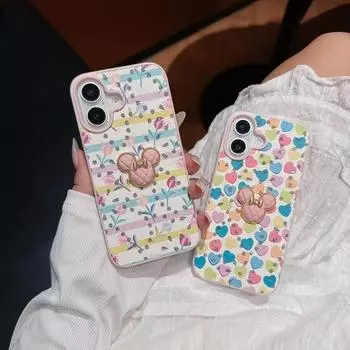 Чехол из кожи с принтом 3D-медведя для iPhone 14/13, подходящий для 12/11 Apple 16/15 PROMAX, устойчивый к падениям iPhone11