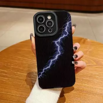 Чехол из кожи с вертикальным зернистым узором, фонарик, синий морской узор, противоударный, мягкий силиконовый чехол с полной защитой объектива камеры для iPhone iPhone 15 Pro Max