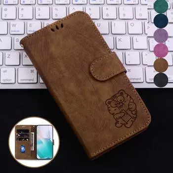 Чехол из кожи тигра в стиле ретро для Realme GT6 Realme C61 C67 C55 C53 C63 C31 C33 с подставкой и отделениями для карт, чехол-книжка для Narzo N55 N53 50A Realme C1 розовый