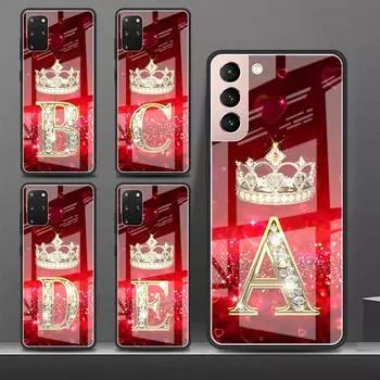 Чехол из красного стекла с надписью Diamonds для Samsung Galaxy S22 S20 FE S21 5G S10 S9 Plus Note 10 20 Lite, закаленный чехол для телефона Samsung Note 10 Lite