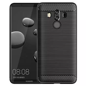 Чехол из матового углеродного волокна для Mate10 Pro, противоударные силиконовые чехлы для Huawei Mate 10pro, мягкий чехол для телефона, чехол Fundas Mate10 Pro чёрный