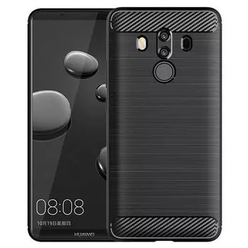 Чехол из матового углеродного волокна для Mate10 Pro, противоударные силиконовые чехлы для Huawei Mate 10pro, мягкий чехол для телефона, чехол Fundas mate 10pro чёрный