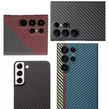 Чехол из настоящего углеродного волокна для Samsung Galaxy S22 S23 Ultra Z Fold 4 Zfold 5/iphone 14 13 12 11 Pro Max X XR XS Max Защитный чехол для телефона из волокна Amirad Samsung S22 чёрный