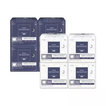 Чехол из натурального хлопка Signature из чистого хлопка на ночь, упаковка из 4 штук, выберите 2 типа (L Большой/M Средний 4P) Overnight medium size 4P*4 pack