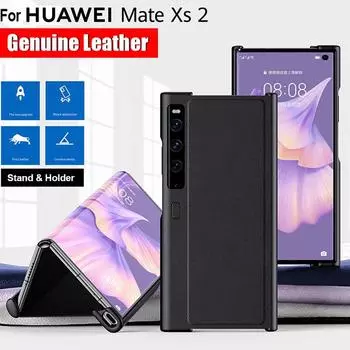 Чехол из натуральной кожи для Huawei Mate Xs 2 Xs2, ультратонкий складной чехол-подставка для Huawei Mate Xs 2 5g, чехол Fundas Capa For Huawei Mate XS 2 фиолетовый