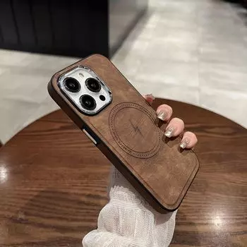 Чехол из натуральной кожи для iPhone — чехол Magsafe для беспроводной зарядки для iPhone 15 Pro Max, iPhone 14 13 12 11 X Xs «все включено» iPhone14 чёрный