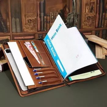 Чехол из натуральной кожи для ручки, винтажная кожа Mad Horse для планшета, сумка чёрный