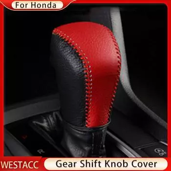 Чехол из натуральной кожи с ошейниками переключения передач для Honda Civic X 10th 2016-AT black-brown