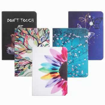 Чехол из натуральной кожи с рисунком для Samsung Galaxy Tab S6 Lite 10.4 (2024) Чехлы для планшетов P620 P625/Tab S9FE/Tab S9 X510 X516/Tab A9 из искусственной кожи с защитой от ударов Tab A9 8.7 X115
