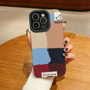 Чехол из натуральной кожи с вертикальным зернистым рисунком, мягкий силиконовый чехол с рисунком и полной защитой объектива камеры для iPhone iPhone 15 Pro Max