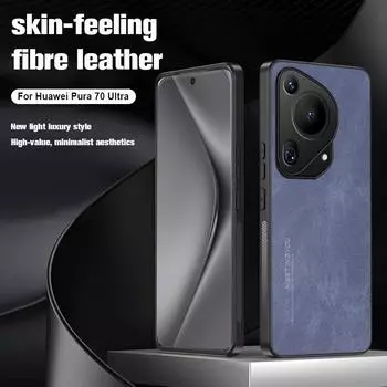 Чехол из натуральной кожи Skin Sensation Fibre для Huawei Pura 70 Ultra 70pro Plus P60 P50 P40 PRO Mate 60 Pro Plus 50 Pro, защитный чехол от падения For Huawei Pura 70 чёрный