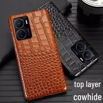 Чехол из натуральной крокодиловой кожи с полузакрытием для мобильного телефона iQOO Z6 Other models contact customer service