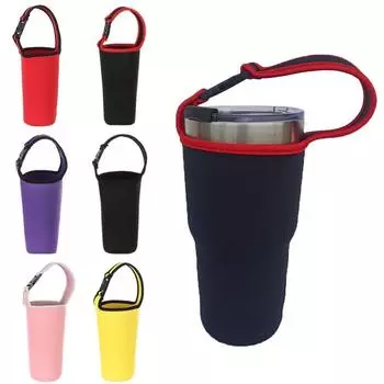 Чехол из неопрена, не допускающий нагревания, с ручкой для переноски, защитный держатель для бутылки с водой, изолированный держатель для стакана на открытом воздухе жёлтый