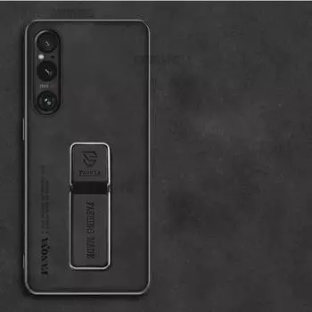 Чехол из овчины для Sony Xperia 1 VII V Ii, матовый силиконовый бампер, чехол-держатель KickStand для Xperia 10 V VI 1 V II 5 IV Sony Xperia 1 VII чёрный