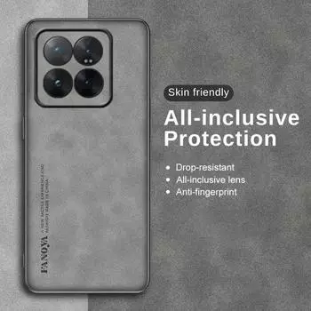 Чехол из овчины для Xiaomi 14T Pro 14 T матовая защита камеры TPU мягкий край противоударный бампер для Xiaomi Mi 14T 13T 12T 11T 10T Pro For Xiaomi 14T чёрный