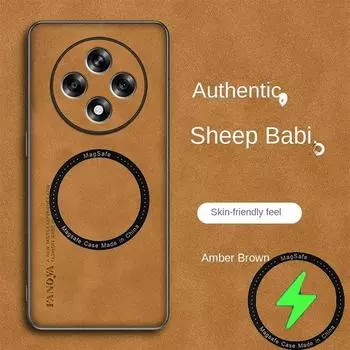 Чехол из овечьей кожи Magsafe для OPPO Reno 12 12 Pro с беспроводной зарядкой, противоударный, магнитный, совместимый с чехлом Magsafe reno 12pro красный