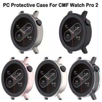 Чехол из поликарбоната для CMF Watch Pro 2, защитный чехол для часов Samrt, бампер для CMF от Nothing Watch Pro2, защитная оболочка For CMF watch Pro2 чёрный