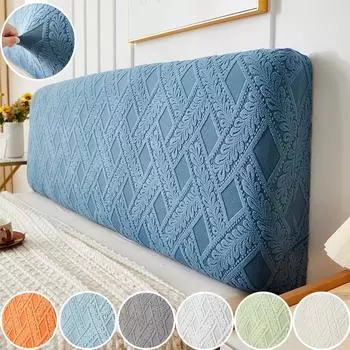 Чехол из ротанга с тремя размерами для изголовья кровати, эластичный, универсальный, для защиты спинки от пыли, для домашнего декора отеля L120cm H50-60cm темно серый