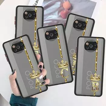 Чехол из розового золота с 26 буквами ABC для Xiaomi Mi Poco X3 NFC M3 11 10 12 9T 11T 10T Pro Note 10, матовые жесткие чехлы для телефонов Xiaomi Poco X3 NFC