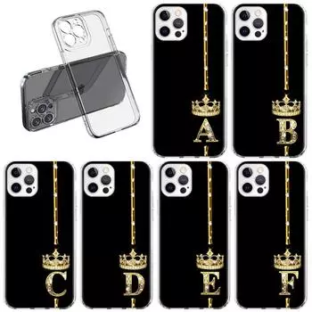 Чехол из розового золота с 26 буквами ABC для Apple iPhone 11 13 14 12 Pro 7 8 Plus XR X XS Max 6 6S 14Pro, прозрачный силиконовый чехол для телефона iPhone 14 Pro Max