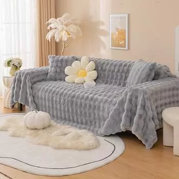 Чехол из ткани кремового цвета, фланелевое полотенце для дивана, подушка для дивана, зимняя утолщенная подушка, нескользящий чехол для дивана, чехол для дивана, полотенце 180*130cm розовый