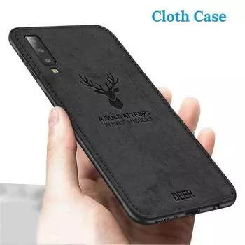 Чехол из ткани с изображением оленя для Samsung Galaxy S24 S23 S22 S21 FE A54 A34 A53 A33 A52 A32 A50 Силиконовый чехол Samsung Galaxy S20 FE чёрный